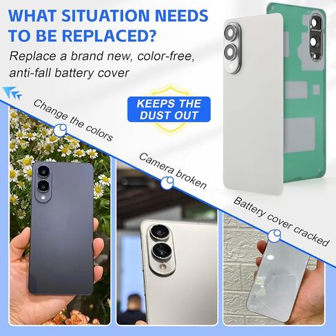 Back Cover for Samsung Galaxy S25 Edge Rear Back Glass Replacement for Samsung S20 Ultra Battery Cover Replacement,with Pre-Installed Camera Frame (Titanium Silver) in Saudi Arabia