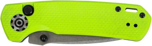 704 Gear Dynamo | EDC Folding Pocket Knife with Ambidextrous Thumb Studs and Button Lock | 2.7" Blade, 14C28N Steel with Stonewash Finish, Reversible Pocket Clip | Lime Green G10 in Saudi Arabia