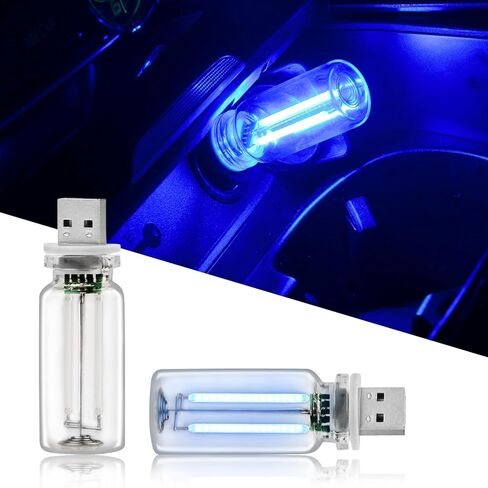 قطعتان من أضواء USB للسيارة، مصابيح تعديل تعمل باللمس، وصلة USB للإضاءة المحيطة الداخلية للسيارة، ضوء ليلي LED حلزوني صغير USB للتخييم، تزيين العطلات، الحفلات، غرفة النوم (أحمر) in Saudi Arabia