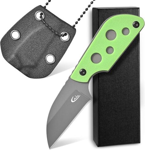 سكين رقبة ذو نصل ثابت C1297، 9Cr18Mov Blade G10 مقبض سكاكين أدوات EDC للاستخدام في الهواء الطلق، والتخييم، والمشي لمسافات طويلة، وصيد الأسماك، والصيد مع غمد كيديكس (أسود) in Kuwait