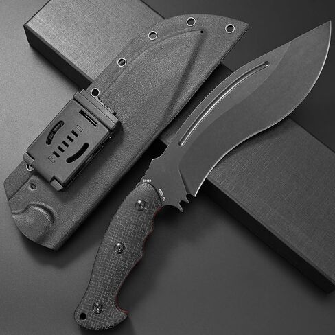 Eafengrow EF159 سكين شفرة ثابتة AUS-10 فولاذ على شكل ساق الكلب شفرة ميكارتا مقبض كامل تانغ EDC أداة سكاكين مستقيمة للتخييم في الهواء الطلق والصيد Bushcraft (أسود) in Kuwait
