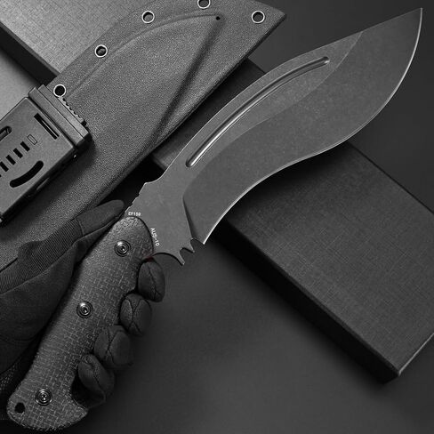 Eafengrow EF159 سكين شفرة ثابتة AUS-10 فولاذ على شكل ساق الكلب شفرة ميكارتا مقبض كامل تانغ EDC أداة سكاكين مستقيمة للتخييم في الهواء الطلق والصيد Bushcraft (أسود) in Kuwait