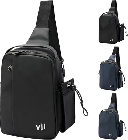 VJI Waterproof Sling Backpack, Adjustable Crossbody Sling Bag for Urban Travel Hiking, Essentials Casual Daypack Multipurpose for Women Men, Classic Black in Saudi Arabia