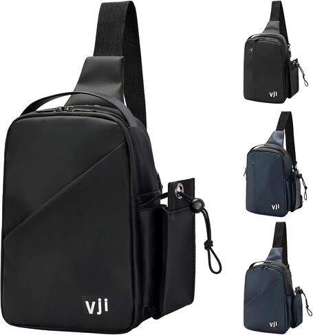 VJI Waterproof Sling Backpack, Adjustable Crossbody Sling Bag for Urban Travel Hiking, Essentials Casual Daypack Multipurpose for Women Men, Classic Black in Saudi Arabia