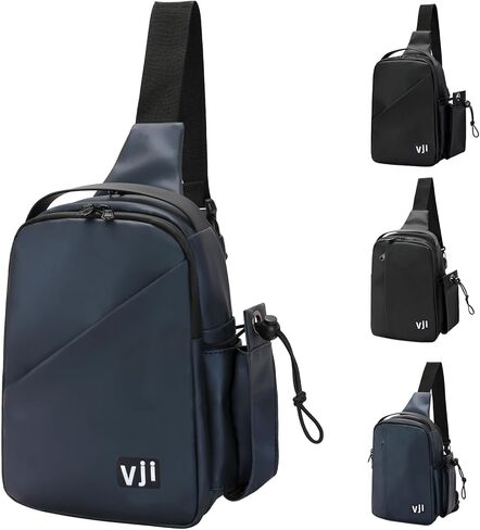 VJI Waterproof Sling Backpack, Adjustable Crossbody Sling Bag for Urban Travel Hiking, Essentials Casual Daypack Multipurpose for Women Men, Classic Black in Saudi Arabia