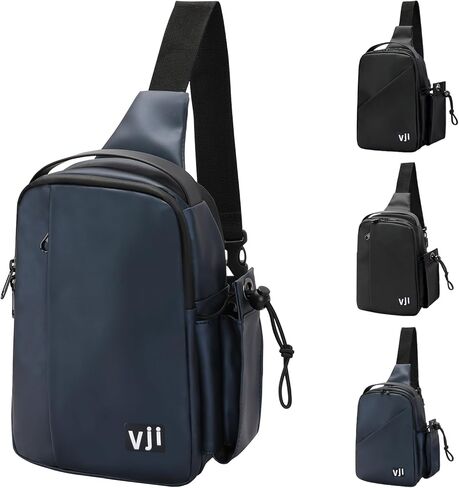 VJI Waterproof Sling Backpack, Adjustable Crossbody Sling Bag for Urban Travel Hiking, Essentials Casual Daypack Multipurpose for Women Men, Classic Black in Saudi Arabia