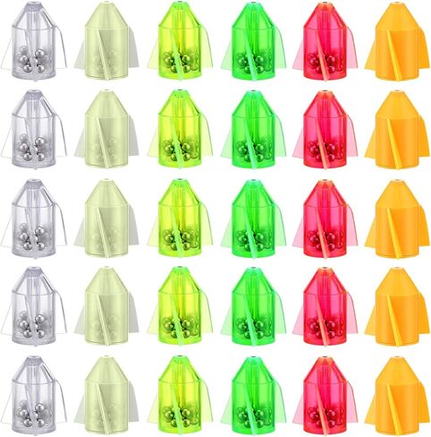 30 Pcs Catfish Rattles Bells, Lure Insert Tube Fishing Line Rattles Attractor Portable Plastic Fishing Beads Bells Tackle Accessories for Catfish Bass Pompano in Saudi Arabia