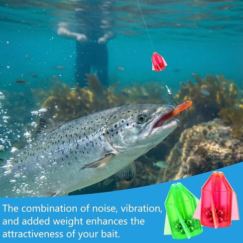 30 Pcs Catfish Rattles Bells, Lure Insert Tube Fishing Line Rattles Attractor Portable Plastic Fishing Beads Bells Tackle Accessories for Catfish Bass Pompano in Saudi Arabia