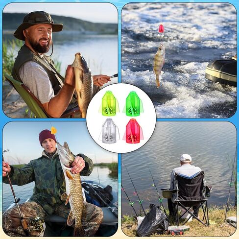 30 Pcs Catfish Rattles Bells, Lure Insert Tube Fishing Line Rattles Attractor Portable Plastic Fishing Beads Bells Tackle Accessories for Catfish Bass Pompano in Saudi Arabia