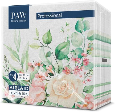 PAW - Linen Feel Napkins with Built-in Flatware Pocket, Airlaid Paper Pre-Folded Napkins for Silverware, Wedding Party, Dinner, Birthday, Gatherings, Monocolor Violet, 50 Count in Saudi Arabia