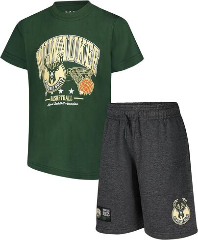 Ultra Game Youth NBA Official Super Soft Game Time T-Shirt & Shorts Set, Los Angeles Lakers, Team Color, 14-16 in Saudi Arabia