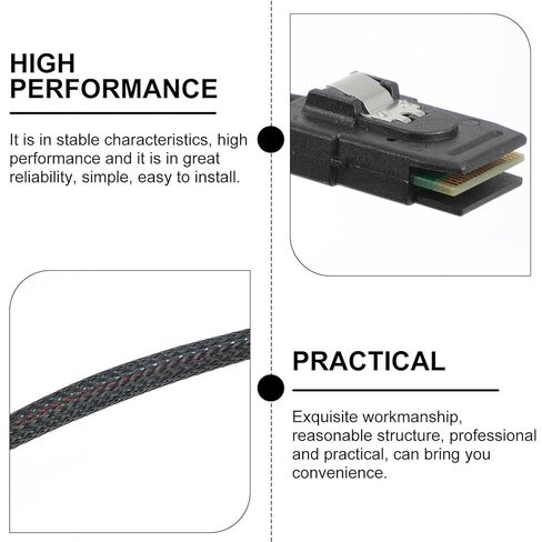 Kisangel Mini SAS Sff-8087 إلى Sff-8087 كابل بيانات داخلي عالي السرعة 12 جيجا 0.5 متر لأنظمة تخزين الخادم وبطاقات التحكم in Kuwait