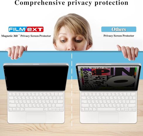 Magnetic 4 Way Privacy Screen for iPad Pro 11 inch M5 M4 (6th/5th Generation,2025/2024),Removable iPad Pro Anti Blue Light Glare Anti Fingerprint Screen Protector Privacy Filter in Saudi Arabia