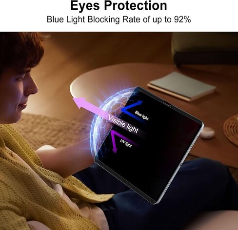 Magnetic 4 Way Privacy Screen for iPad Pro 11 inch M5 M4 (6th/5th Generation,2025/2024),Removable iPad Pro Anti Blue Light Glare Anti Fingerprint Screen Protector Privacy Filter in Saudi Arabia