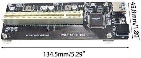 بطاقة محول PCIe 1x إلى 2X PCI باللون الأسود باستخدام وحدة التحكم ASM1083، معيار PCIe 1.0، تشغيل متزامن ثنائي PCI، نظام Win XP–11 in Kuwait