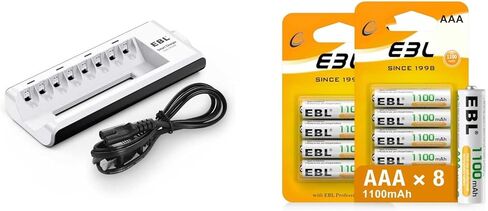 EBL Rechargeable AAA Batteries with Charger, 1.2V 1100mAh Triple A Batteries with 808 Charger for AA AAA Rechargeable Batteries in Saudi Arabia