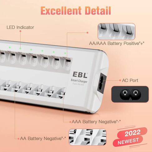 EBL Rechargeable AAA Batteries with Charger, 1.2V 1100mAh Triple A Batteries with 808 Charger for AA AAA Rechargeable Batteries in Saudi Arabia