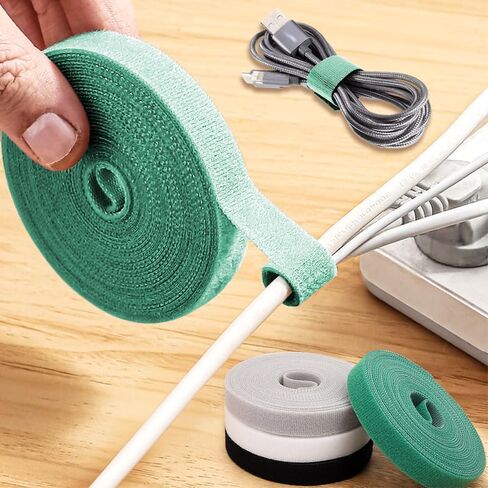3PCS Tearable Reusable Cable Management Strap, Hook and Loop Cord Organizer Tape for Adjustable Wire Bundling, Home Office Electronics Storage in Saudi Arabia