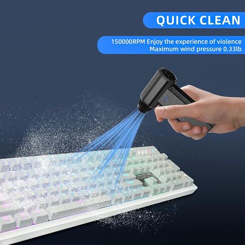 Cordless Compressed Air Duster, 150000RPM Super Power Electric Air Duster, 3-Gear Adjustable Mini Air Blower for Computer, Keyboard, Outdoor, House and Car Cleaning in Saudi Arabia