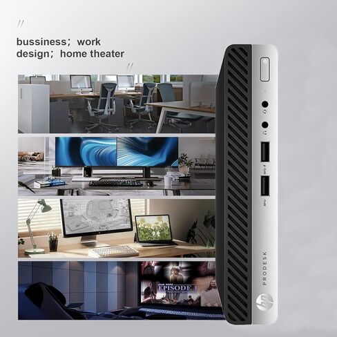 HP ProDesk 405 G4 Mini Desktop Computer, AMD Ryzen 5 2400G 3.6GHz Business Desktop PC, 8GB DDR4 RAM, 256GB SSD, Keyboard, Mouse, WiFi/Bluetooth, 4K Support, Windows 11 Pro(Renewed) in Kuwait