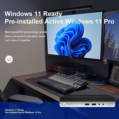HP ProDesk 405 G4 Mini Desktop Computer, AMD Ryzen 5 2400G 3.6GHz Business Desktop PC, 8GB DDR4 RAM, 256GB SSD, Keyboard, Mouse, WiFi/Bluetooth, 4K Support, Windows 11 Pro(Renewed) in Kuwait