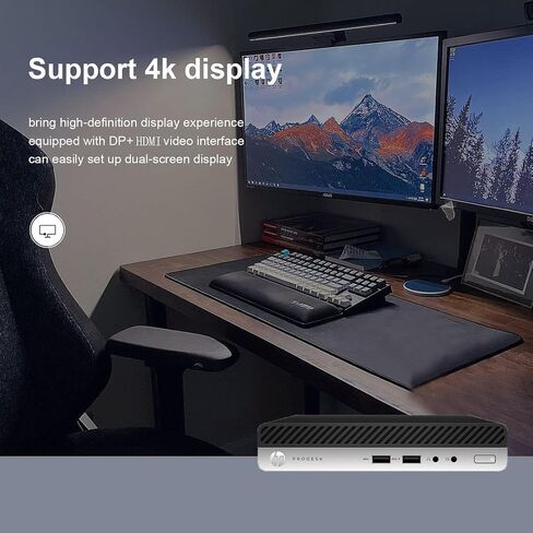 HP ProDesk 405 G4 Mini Desktop Computer, AMD Ryzen 5 2400G 3.6GHz Business Desktop PC, 8GB DDR4 RAM, 256GB SSD, Keyboard, Mouse, WiFi/Bluetooth, 4K Support, Windows 11 Pro(Renewed) in Kuwait