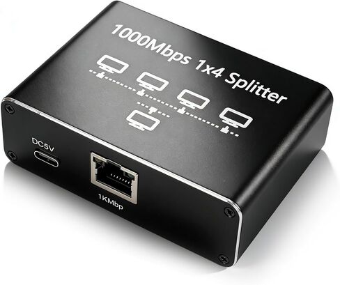 موزع إيثرنت جيجابت من EBTOOLS من 1 إلى 4، محول إيثرنت RJ45 عالي السرعة بسرعة 1000 ميجا بت في الثانية مع كابل طاقة USB، محور الشبكة ينطبق على كابل Cat5/5e/6/7/8 in Kuwait