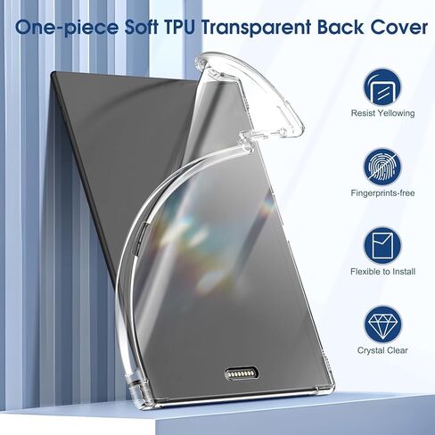 حافظة Fintie الشفافة للكمبيوتر اللوحي Boox Note Air 5 C ePaper مقاس 10.3 بوصة (إصدار 2025) - غطاء خلفي نحيف وخفيف الوزن وشفاف وناعم ومرن من مادة TPU مع حامل قلم in Kuwait