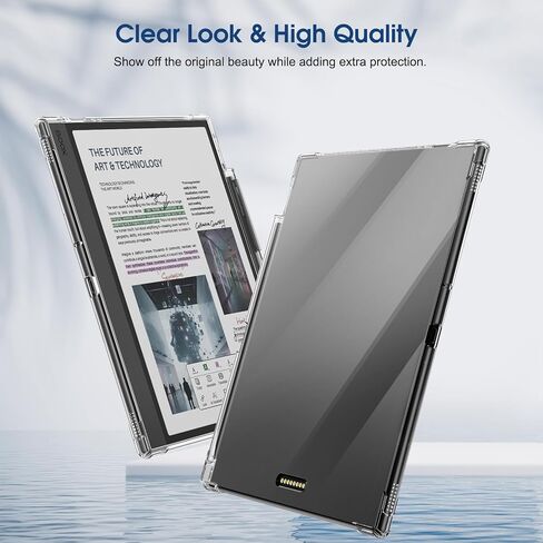 حافظة Fintie الشفافة للكمبيوتر اللوحي Boox Note Air 5 C ePaper مقاس 10.3 بوصة (إصدار 2025) - غطاء خلفي نحيف وخفيف الوزن وشفاف وناعم ومرن من مادة TPU مع حامل قلم in Kuwait