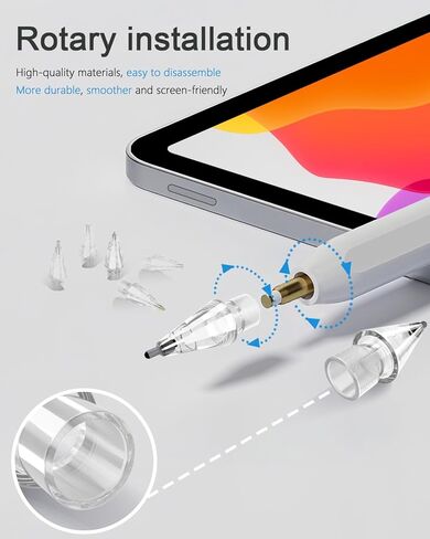 10 عبوات من رؤوس الاستبدال المحدثة، قلم Apple Pencil Pro/USB-C/الجيل الثاني/الأول، طرف بديل من الجيل الثاني/الأول، مزيج من سن مقاومة للاهتراء للرسم، والرسم، ونصائح قلم iPencil عالية الحساسية لتدوين الملاحظات in Kuwait