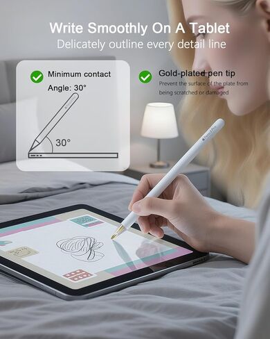 10 عبوات من رؤوس الاستبدال المحدثة، قلم Apple Pencil Pro/USB-C/الجيل الثاني/الأول، طرف بديل من الجيل الثاني/الأول، مزيج من سن مقاومة للاهتراء للرسم، والرسم، ونصائح قلم iPencil عالية الحساسية لتدوين الملاحظات in Kuwait
