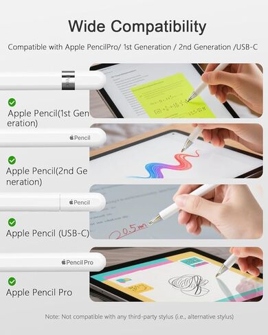 10 عبوات من رؤوس الاستبدال المحدثة، قلم Apple Pencil Pro/USB-C/الجيل الثاني/الأول، طرف بديل من الجيل الثاني/الأول، مزيج من سن مقاومة للاهتراء للرسم، والرسم، ونصائح قلم iPencil عالية الحساسية لتدوين الملاحظات in Kuwait