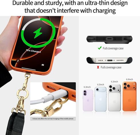 Phone Lanyard Crossbody/Neck/Wrist Strap with phone tether tab,3 in 1 adjustable anti theft phone strap,Premium Metal Buckles,skin-friendly,Universal lanyard for daily&outdoor(Black) in Saudi Arabia