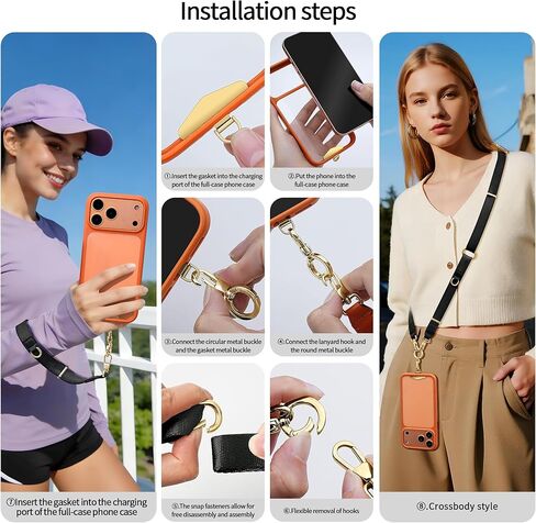 Phone Lanyard Crossbody/Neck/Wrist Strap with phone tether tab,3 in 1 adjustable anti theft phone strap,Premium Metal Buckles,skin-friendly,Universal lanyard for daily&outdoor(Black) in Saudi Arabia