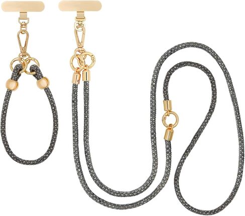 ABJFJE Crystal Phone Lanyard Crossbody & Wrist Strap Phone Strap Crossbody & Wrist Lanyard Anti Theft Phone Strap for Women in Saudi Arabia