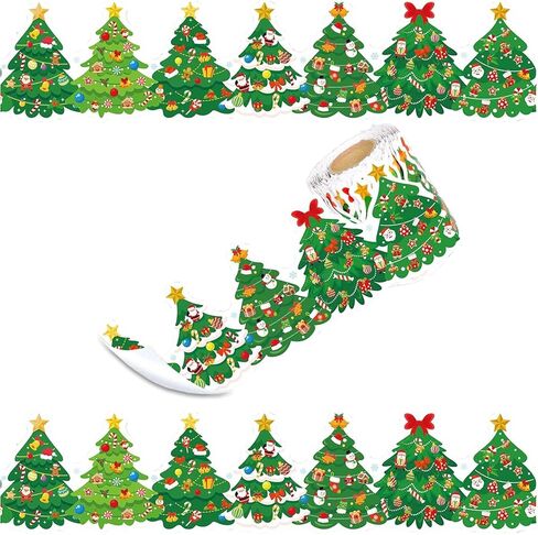 32ft Christmas Gingerbread Bulletin Board Borders, Xmas Die-Cut Bulletin Board Trims Self Adhesive Scalloped Borders Decorations Stickers for School Classroom Office Chalkboard in Saudi Arabia