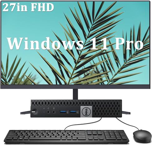 Dell OptiPlex 7040 mini PC Desktop with 27in LCD FHD Monitor, Intel Core i5-6500, 8GB RAM, 256GB SSD, Mouse and Keyboard, Windows 11 Pro (Renewed) in Kuwait