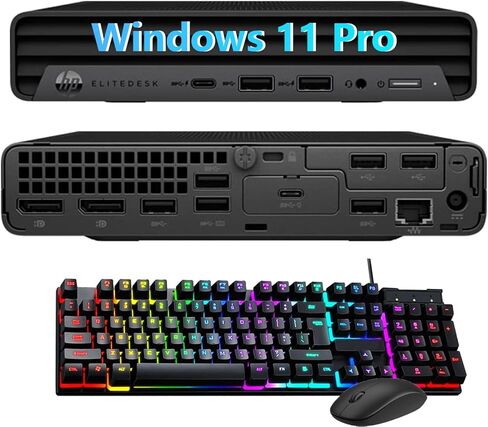 كمبيوتر HP EliteDesk 800 G6 Business Mini Desktop، Intel i5-10500، 3.10 جيجا هرتز، 6 نوى، Windows 11 Pro، 512 جيجا SSD، 16 جيجا DDR4 RAM، Intel Graphics 630، Wi-Fi، دعم 4K، ماوس، لوحة مفاتيح، منفذ عرض (متجدد) in Kuwait