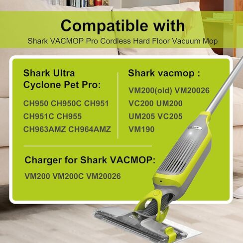 13.3V Replacement Charger for Shark VACMOP & Ultra Cyclone Pet Pro Cordless Vacuum, Compatible with Shark VM200 VC200 UM200 UM205 VC205 CH950 CH951 CH955, Series 10.8V Li-ion Battery Cleaner Adapter in Saudi Arabia