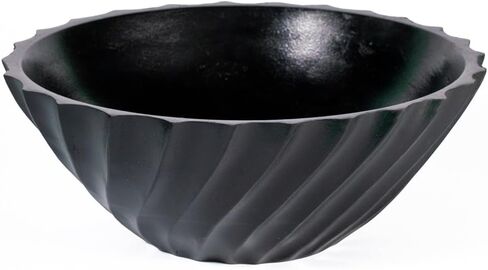 Folkulture Salad Bowl or Wooden Bowls with Serving Tongs, Large for Fruits, Cereal or Pasta, Large Mixing Bowl Set, 12" Diameter x 5" Height, Mango Wood, Blue in Saudi Arabia