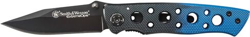 Smith & Wesson Extreme Ops CK111S 7.3in S.S. Folding Knife with 3.1in Serrated Clip Point Blade and Aluminum Handle for Outdoor, Tactical, Survival and EDC in Kuwait