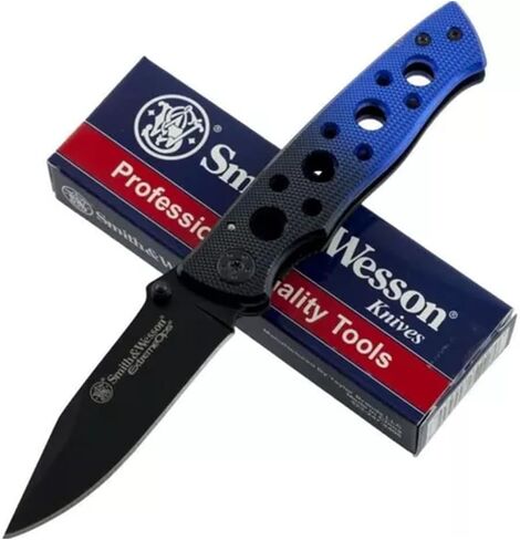 Smith & Wesson Extreme Ops CK111S 7.3in S.S. Folding Knife with 3.1in Serrated Clip Point Blade and Aluminum Handle for Outdoor, Tactical, Survival and EDC in Kuwait