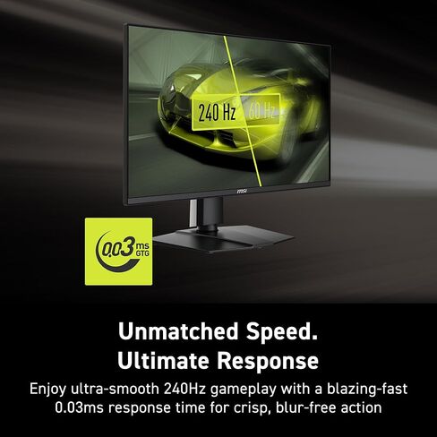 شاشة ألعاب msi MAG 272QP QD-OLED X24 مقاس 27 بوصة 2560 × 1440 (QHD)، 240 هرتز، مزامنة تكيفية، HDMI، منفذ DisplayPort، قابل للتركيب على VESA، إمالة، ارتفاع قابل للتعديل، مكبر صوت، 0.03 مللي ثانية، أسود in Saudi Arabia
