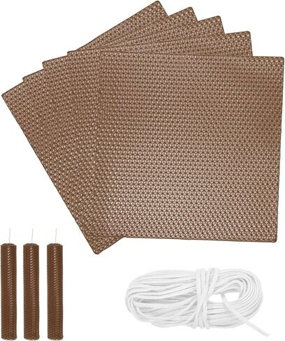 Meccanixity Beeswax Candle Kit ، 8 × 8 بوصة 5pcs شمعة شمعات شمع العسل الحمر in Saudi Arabia