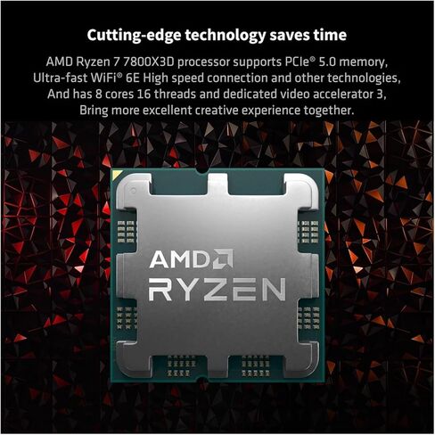 معالج AMD Ryzen 7 7800X3D R7 7800X3D 5.0 ​​جيجا هرتز 8 النواة 16 خيط 5NM 96M 100-100000910 مقبس AM5 بدون مبرد، ZL666 in Kuwait