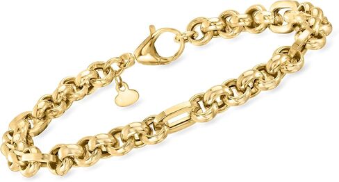 Ross-Simons Italian 18kt Yellow Gold Rolo-Link Bracelet in Saudi Arabia