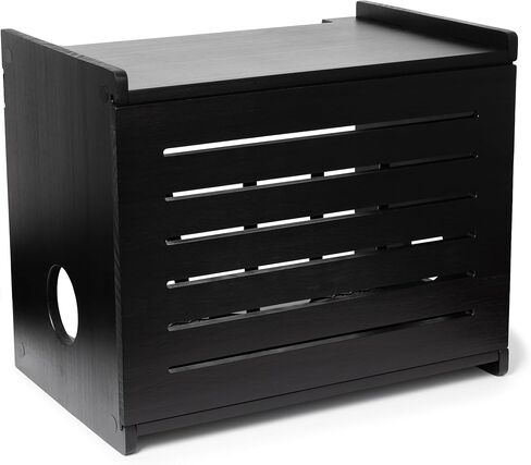 Wooden WiFi Router Storage Box - Deluxe Wall Mountable Decorative Modem Shelf Hider Cover with Cable Management System - Rustic Home Organization Solution for Most Routers Up to 11" Tall - White in Saudi Arabia