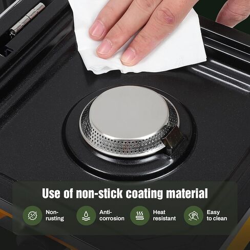 2 Burner Camping Stove with Carrying Bag, 16000 BTU Portable Propane Stove for Camping, Foldable camping stove with two side shelves and adjustable burners for outdoor barbecues and picnics, Orange in Saudi Arabia