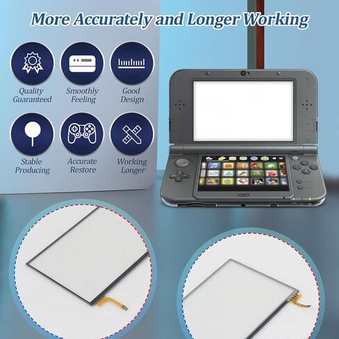 شاشة تعمل باللمس لنينتندو نيو 3DS XL/LL عدسة لوحة اللمس السفلية محول رقمي زجاجي أمامي لنينتندو نيو 3DS XL/LL قطع بديلة مع عدة (لا تشمل LCD) in Kuwait