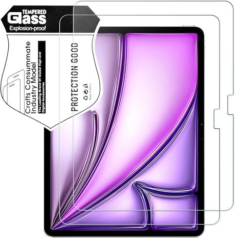 2 Pack Screen Protector for iPad Air 11 Inch 2025/2024 (7th/6th Generation, M3/M2), iPad Pro 11 Inch 2024 5th Generation Tempered Glass [Face ID & Apple Pencil Compatible] Case Friendly in Saudi Arabia